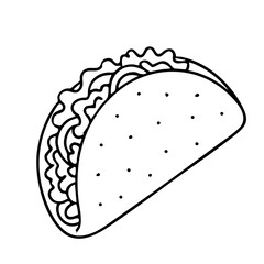 Taco Classic Mexican Street Food Vector Illustration