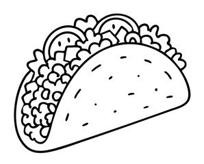 Taco Classic Mexican Street Food Vector Illustration
