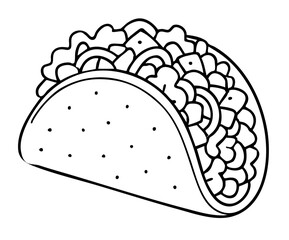 Taco Classic Mexican Street Food Vector Illustration