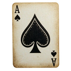 Ace of spades isolated in white background