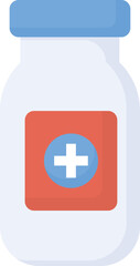 colorful syrup medication illustration with cross symbol, healthcare icon design