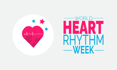 World Heart Rhythm Week.  Heart Health Awareness, Cardiac Care Poster, Medical Banner, Health card, Social Media Post, Awareness  background design and Inspiration Vector Illustration