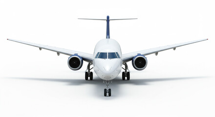Naklejka premium Modern passenger airplane standing on white background