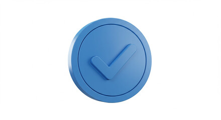 Blue check mark symbol representing validation and approval in a circle