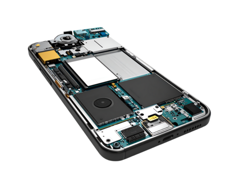 Smartphone Internal Components  Transparent Background