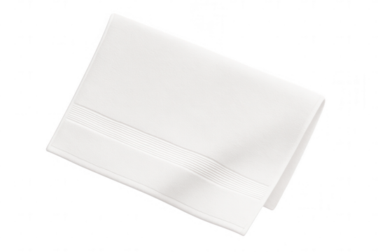 White rectangular placemat with textured surface and horizontal lines on transparent background