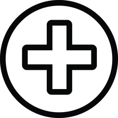 cross symbol illustration, healthcare or medical outline icon design