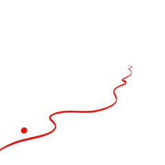 Action line isolated in white background