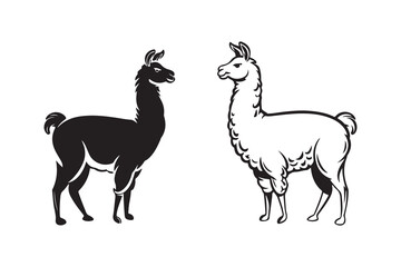 Fototapeta premium Cartoon vector illustrations of a llama animal