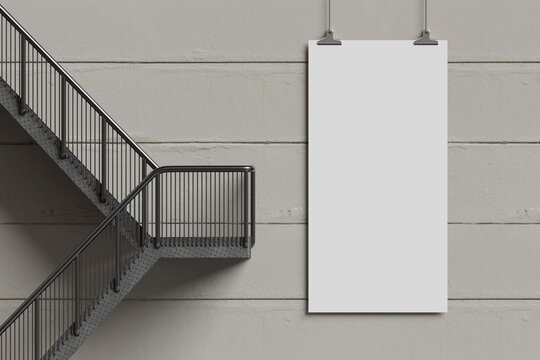 Hanging Banner Mockup. 3D Render