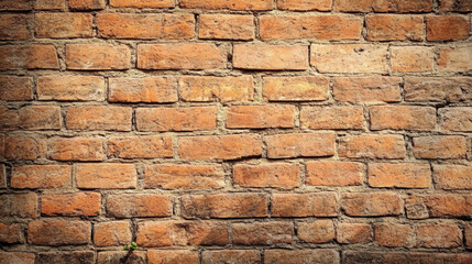 Obraz premium Retro red brick wall texture, nostalgic, old, rough texture, building material