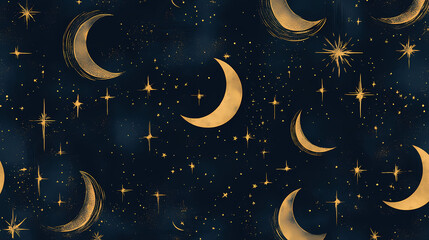 Naklejka premium seamless moon pattern