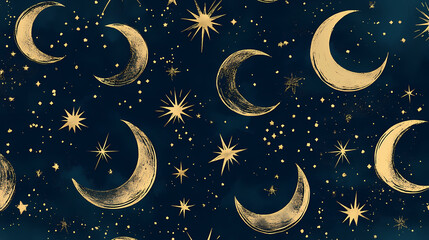 Fototapeta premium seamless moon pattern