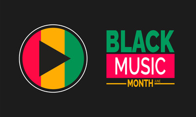 Fototapeta premium June is Black Music Month. Celebration Concept, Music Poster, Banners, Cards, Social Media Post or Black Music Background Design Inspiration Vector Illustration