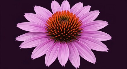 Fototapeta premium Elegance showcased in a vibrant purple coneflower illustration artwork