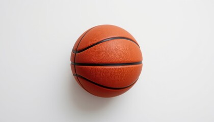 Fototapeta premium Basketball action shot indoor gym sports equipment focused environment top-down view athletic concept