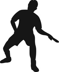 Silhouettes of Table Tennis Player Vector on White