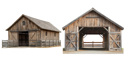 Rustic Wooden Barns with Open Spaces and Charming Exteriors