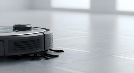 Automated cleaning robot diligently vacuums room
