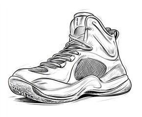 High-top athletic shoe sketch