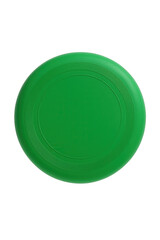Bright green frisbee with concentric ridges on transparent background