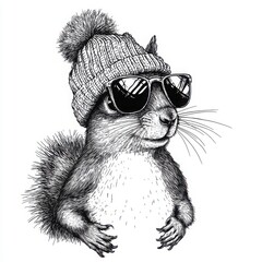 A Small Animal Wearing Winter Accessories