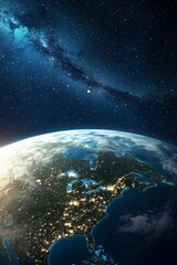 Obraz premium Vertical wallpaper showcasing Earth from space.