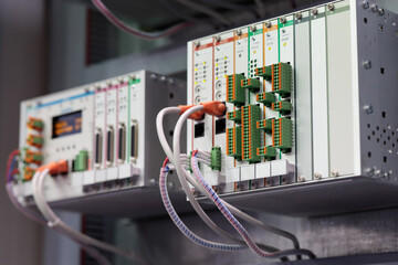 modular PLC equipment in a control cabinet © gen_A