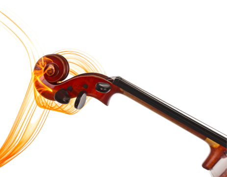 Abstract Violin with Orange Swirls - Powered by Adobe