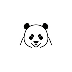 Fototapeta premium Panda Bear Minimalist Line Art Icon
