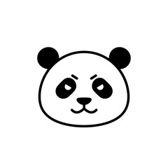 Obraz premium Minimalist Panda Face: Cute Cartoon Icon