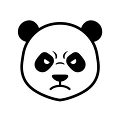 Angry Panda Face - Vector Icon Illustration