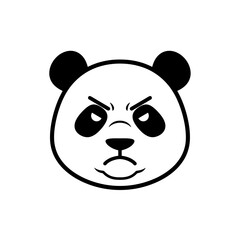 Grumpy Panda Bear Emoji: Angry Animal Face Vector