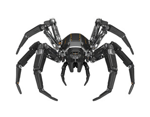 Mechanical Spider Robot Design With Orange Accents