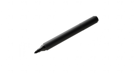 Black stylus with sleek design isolated on transparent background
