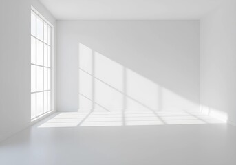 Empty Room with Window and Sunlight