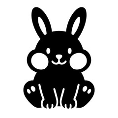 Obraz premium Cute Sitting Bunny Vector Logo in Minimalist Style