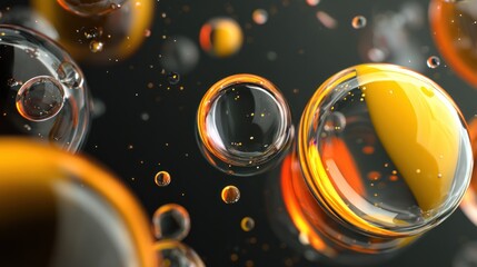 Visual fluid dynamics or gasoline on a micro scale shows different fluids interacting and forming complex and beautiful structures.