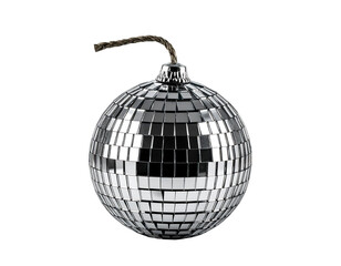 Shiny Silver Disco Ball Bomb With Fuse