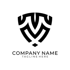 Letter M Shield Guard Logo Design