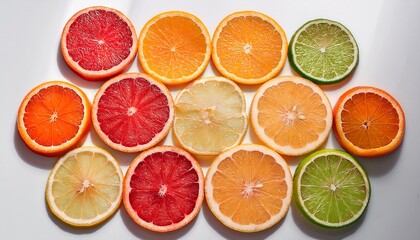 citrus slices arranged in a radial pattern 
