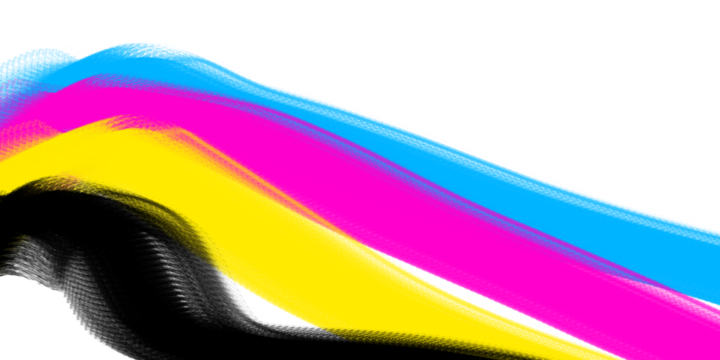Cmyk color model waves creating abstract design