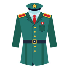 Military uniform isolated on white background