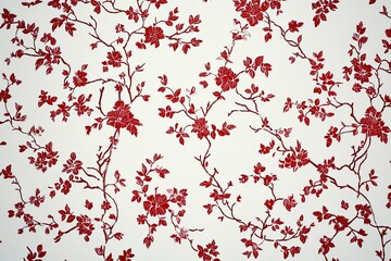 Red floral wallpaper design