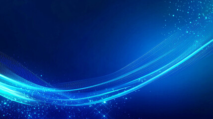 Blue flowing glowing lines technology sense abstract background wallpaper