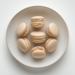 Fototapeta premium The macaroons are arranged in a beautiful circular 