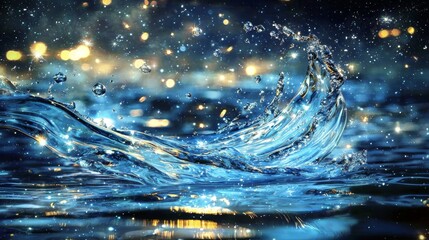 Stars reflect elegantly in the water, enhancing the mystical aura of the zodiac.