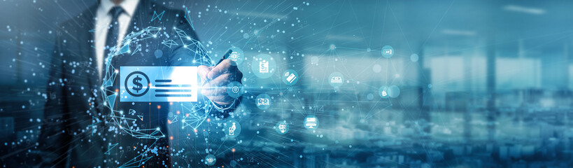 Digital Payment. Hand of businessman drawing graphs highlighting the growth of Digital Payment adoption worldwide as cashless transactions rise amid advancing fintech solutions, consumer convenience.