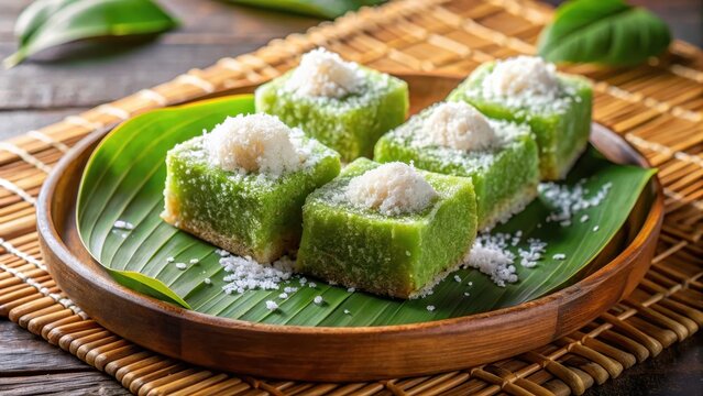 Sweet Getuk Lindri Cake with Grated Coconut Topping