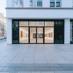 Modern art gallery exterior